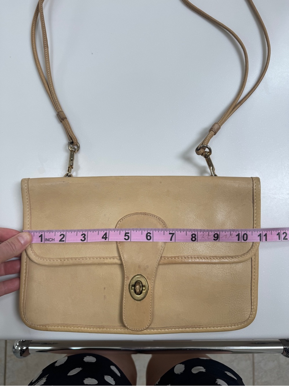 Vintage Coach Bonnie Cashin Double Turnlock Twin Clutch Shoulder Bag Rare Tan - Picture 11 of 13